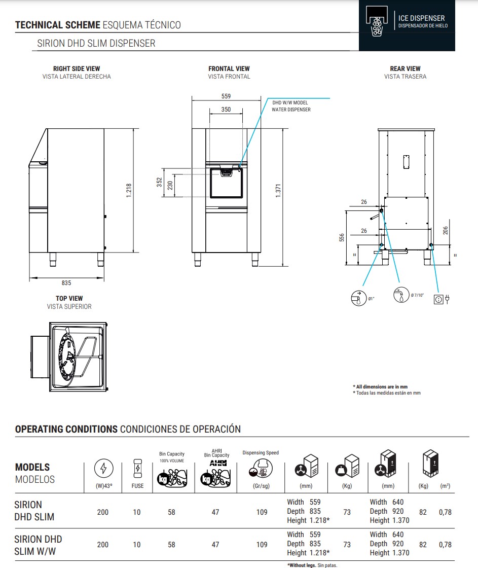 SIRION DISPENSADOR DE HIELO DIAGRAMA