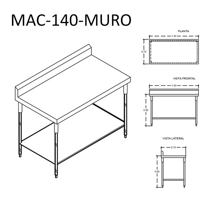 Mesa de Trabajo Acero Inoxidable MAC-MURO - Imagen 4
