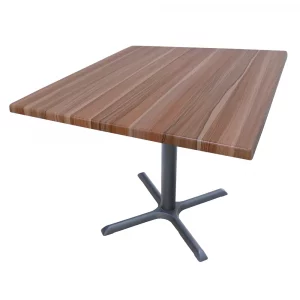 Mesa Laminado Estratificado MECMEL-TB12 para exterior de restaurante. Color Teka