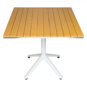 Mesa Poly-Madera DT-06270S4-BR30 para exterior de restaurante