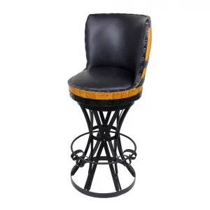 Banco de Madera y Acero Barrel-B para restaurante y bar