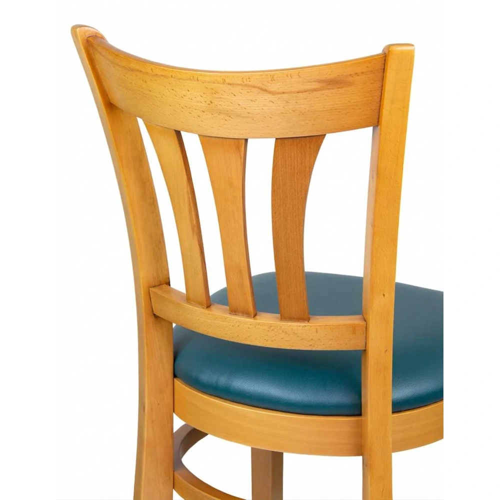 Silla de madera para restaurante Quincy detalle