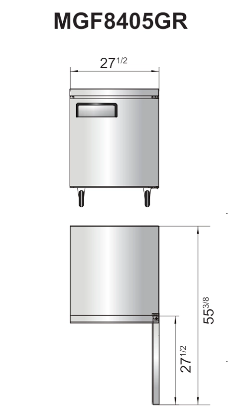 MGF8405GR diagrama Esta Mesa congeladora de trabajo de MGF8405GR de Atosa, es una excelente solución cuando necesita aumentar el espacio de trabajo utilizable y la capacidad de almacenamiento congelado en su cocina! Este modelo viene con una superficie de trabajo duradera de acero inoxidable que lo hace ideal para el trabajo de preparación. Medidas: 0.69 x 0.95 x 0.76 m (frente x alto x fondo) Regresar a Mesas Congeladoras de Trabajo
