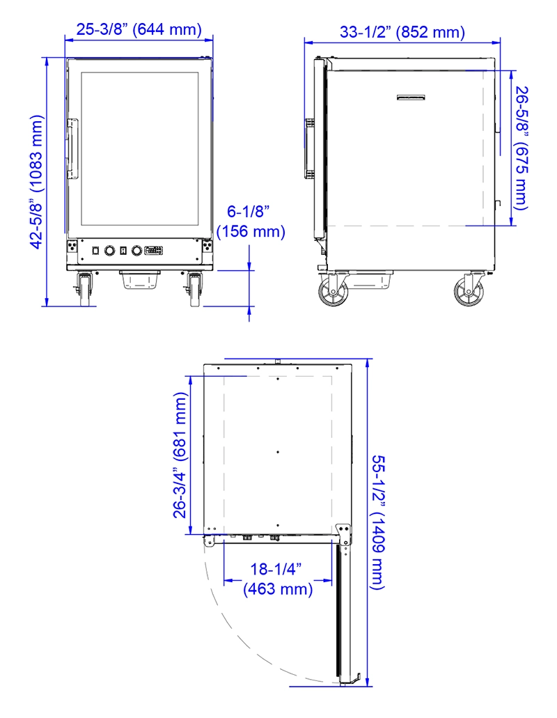 AEHC 18 dimensiones La Fermentadora de Pan AEHC-18 de Asber se ha convertido en la maquinaria para panadería más imprescindible. Su Función, controlar la fermentación de la masa de pan mediante una combinación de temperatura y humedades para adecuarlo a las necesidades del panadero. La Cámara de Fermentación AEHC-18 para Pan aporta muchas ventajas a las panaderías y se adapta a la demanda del cliente. Temperatura máxima de trabajo: 90 °C Dimensiones: 64.4 x 85.2 x 108.3 cm (frente x fondo x alto) Capacidad para 18 charolas de 18" x 26" Construcción exterior e interior en aluminio, excepto respaldo Puerta reversible, intercambiable en campo Una vez la fermentación en su punto... al Horno! Vea aquí nuestra oferta de Hornos.