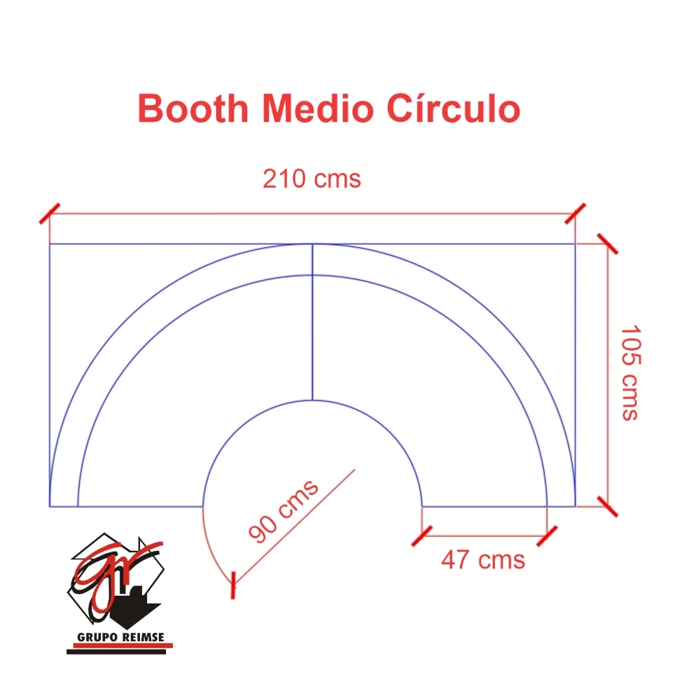 Booth para Restaurante Expresso Medio Circulo