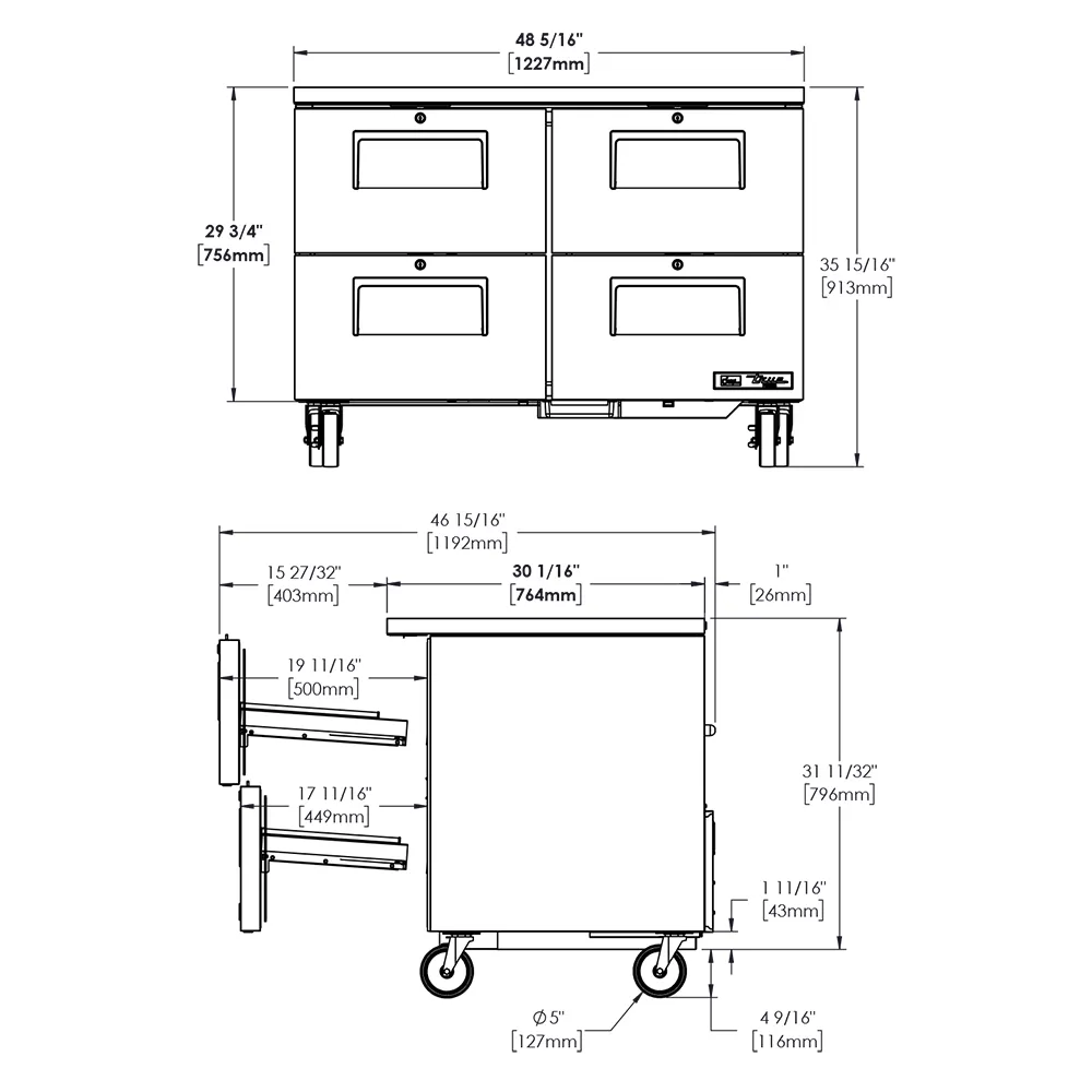 Refrigerador BackBar TUC-48F-D-4-HC de 4 Cajones - Imagen 2