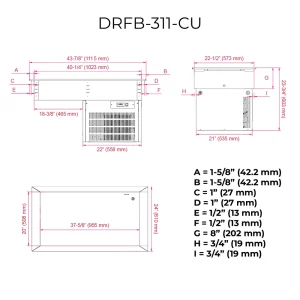 DRFB 311 HC dimensiones Cuba Refrigerada Empotrable DRFB-311-CU tipo Drop In con Capacidad de 3 Insertos Enteros. Perfecta para cocinas compactas o estaciones de especialidad. Esta tina empotrable mantiene guarniciones, ensaladas o postres a la temperatura ideal y listos para un emplatado rápido, integrándose de forma discreta y elegante a tu mostrador. Gracias a sus 3 diferentes medidas (DRFB-411-CU y DRFB-511-CU), seguramente encontrará el que se ajuste a sus necesidades. Medidas: 1115 x 610 x 603 mm (frente x fondo x alto) Fabricado en acero inoxidable Placas refrigeradas compatibles con las dimensiones "Gastronorm" Temperatura de trabajo: -5 °C a 0 °C en ambiente externo de 27 °C y 55% de H.R.