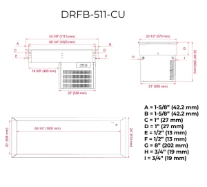DRFB 511 HC dimensiones Cuba Refrigerada Empotrable DRFB-511-CU tipo Drop In con Capacidad de 5 Insertos Enteros. La mejor opción para buffets de alto volumen, comedores institucionales o grandes eventos. Su gran capacidad te permite ofrecer una amplia variedad de opciones frías simultáneamente, garantizando frescura y creando un impacto visual de abundancia. Gracias a sus 3 diferentes medidas (DRFB-311-CU y DRFB-411-CU), seguramente encontrará el que se ajuste a sus necesidades. Medidas: 1765 x 610 x 603 mm (frente x fondo x alto) Fabricado en acero inoxidable Placas refrigeradas compatibles con las dimensiones "Gastronorm" Temperatura de trabajo: -5 °C a 0 °C en ambiente externo de 27 °C y 55% de H.R.